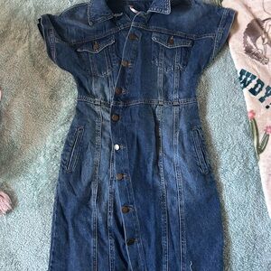 Free People Blue Denim Mini Dress